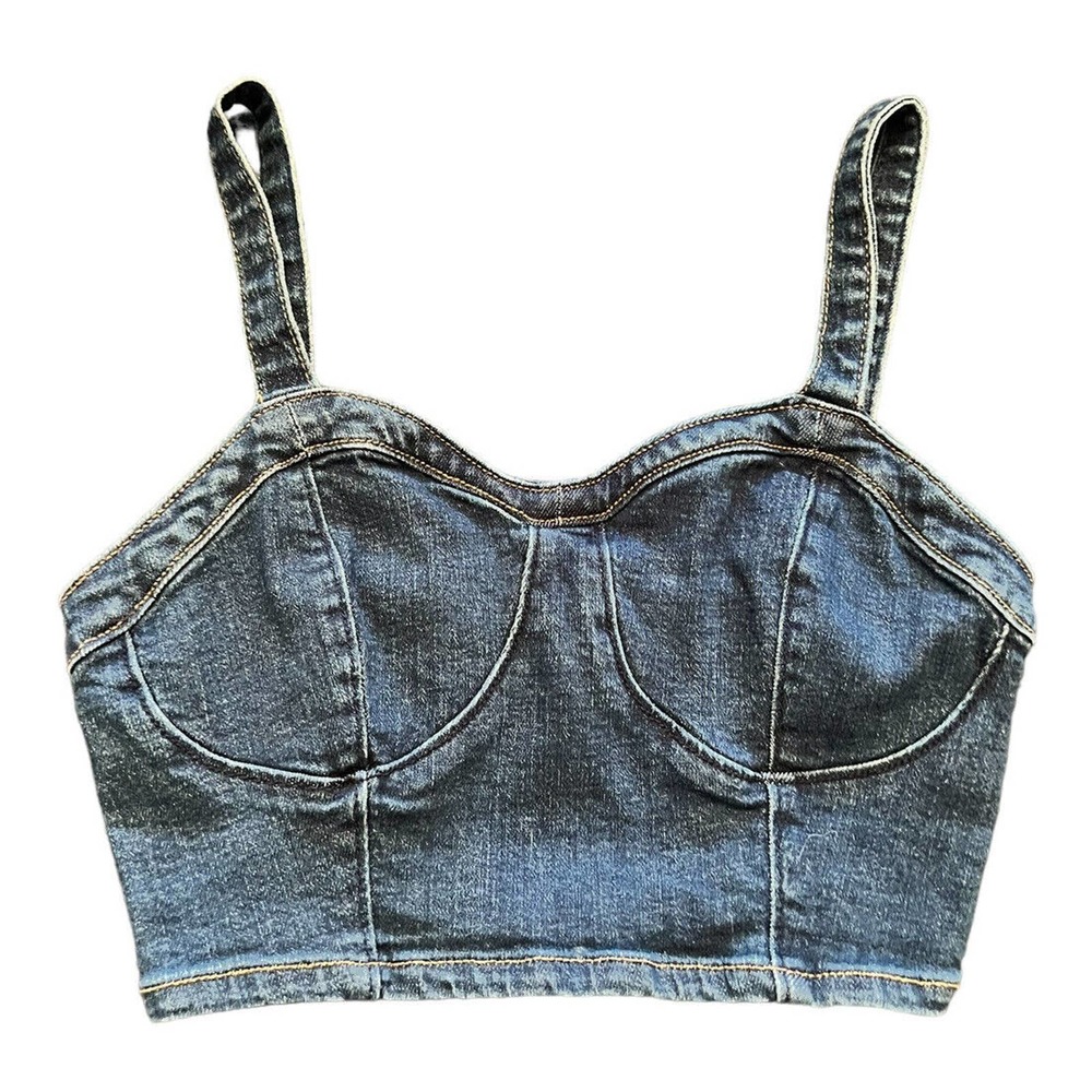 Aeropostale‎ jean bandeau crop top size Small